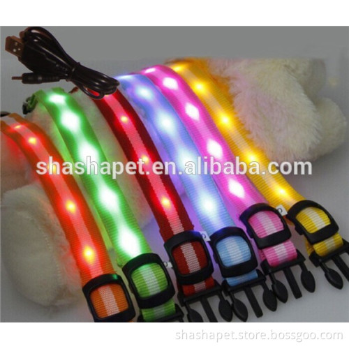 Christmas led dog collars 6pcs Super LED Light USB Rechargeable electric led dog collar